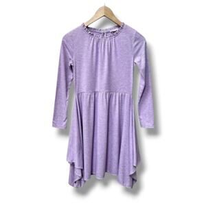 Crewcuts Heathered Lavender Long Sleeve Handkerchief Twirl Dress Size 10